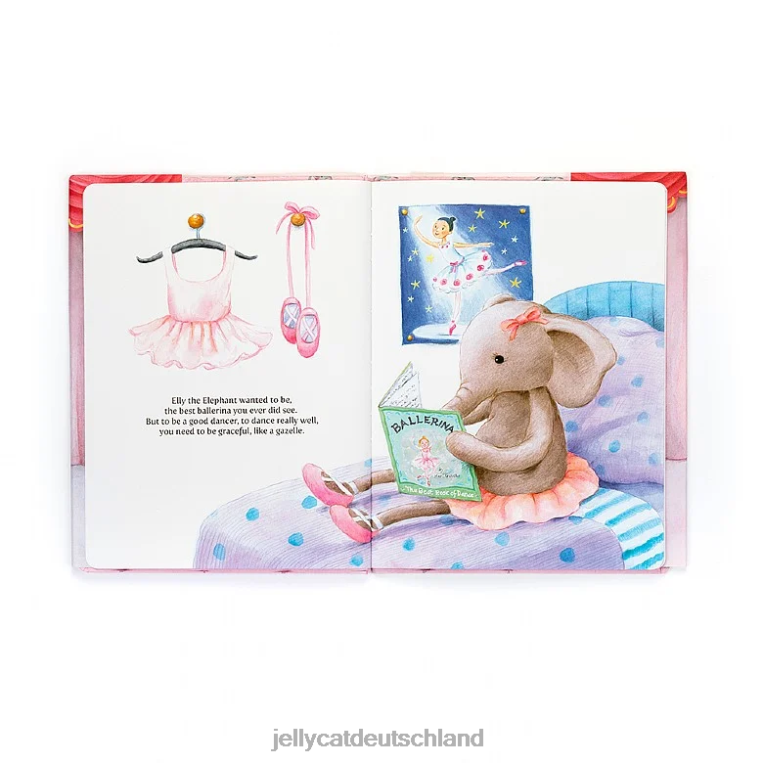 Jellycat Buch „Elly Ballerina“ und „Dancing Darcey Elephant Grey“. Buch Z8424691