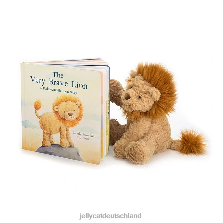 Jellycat Das sehr mutige Löwenbuch und der Fuddlewuddle Lion Tan Buch Z8424692