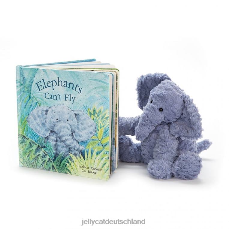Jellycat Elefanten können nicht fliegen, Buch und fuddlewuddle Elefantenblau Buch Z8424736