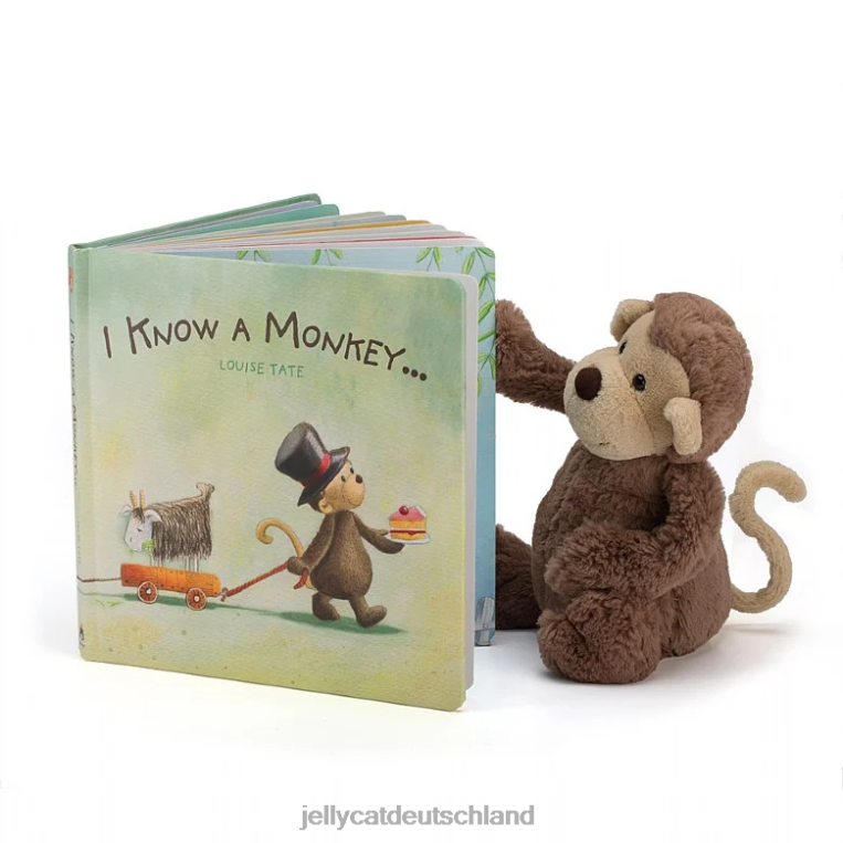 Jellycat Ich kenne ein Affenbuch und den schüchternen Affenbraun Buch Z8424746