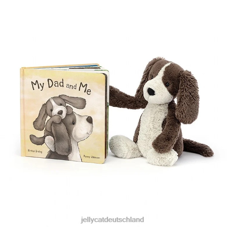 Jellycat Mein Vater und ich buchen einen schüchternen Fudge-Welpen in Braun und Weiß Buch Z8424729