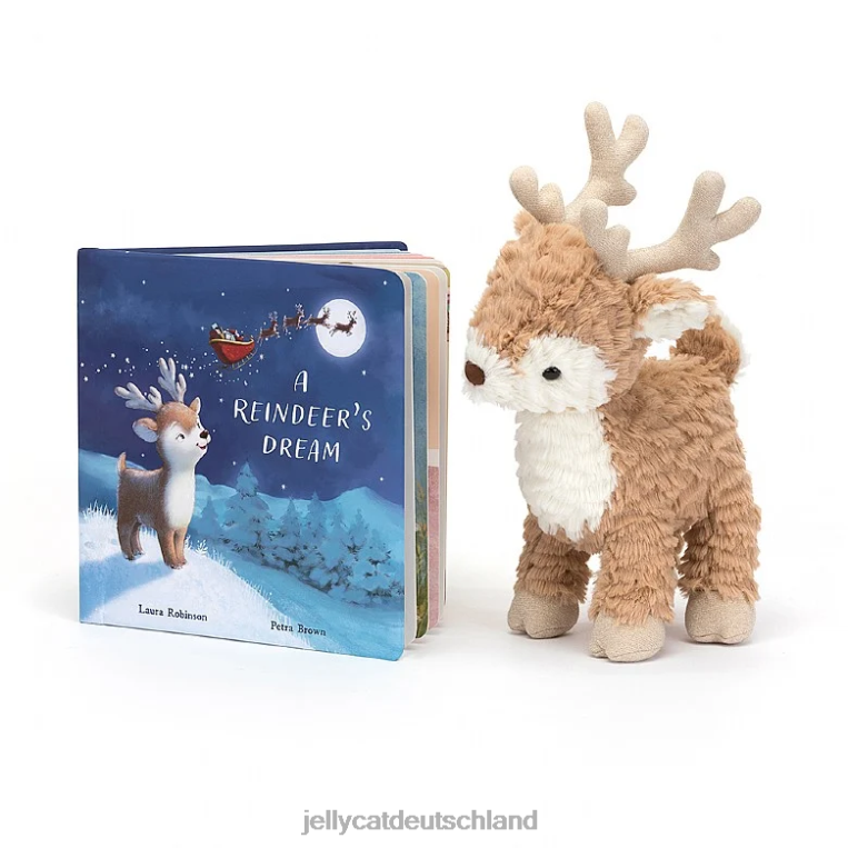 Jellycat Mitzi-Rentier-Traumbuch und Mitzi-Rentier braun und weiß Buch Z8424548