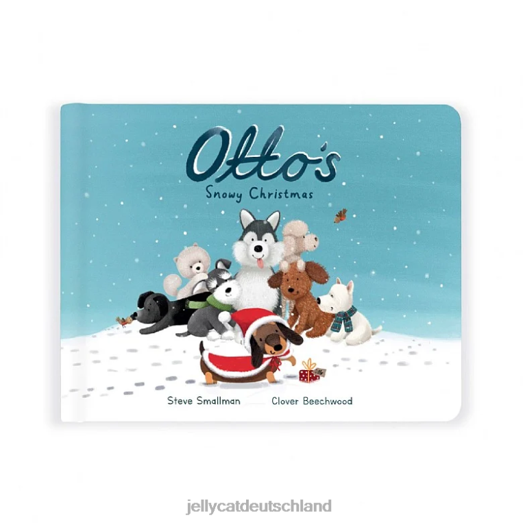 Jellycat Ottos verschneites Weihnachtsbuch & Winterwärmer Otto Wursthund braun Buch Z8424305
