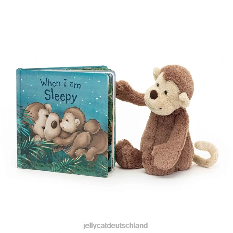 Jellycat Wenn ich ein schläfriges Buch und ein schüchternes Affenbraun bin Buch Z8424725
