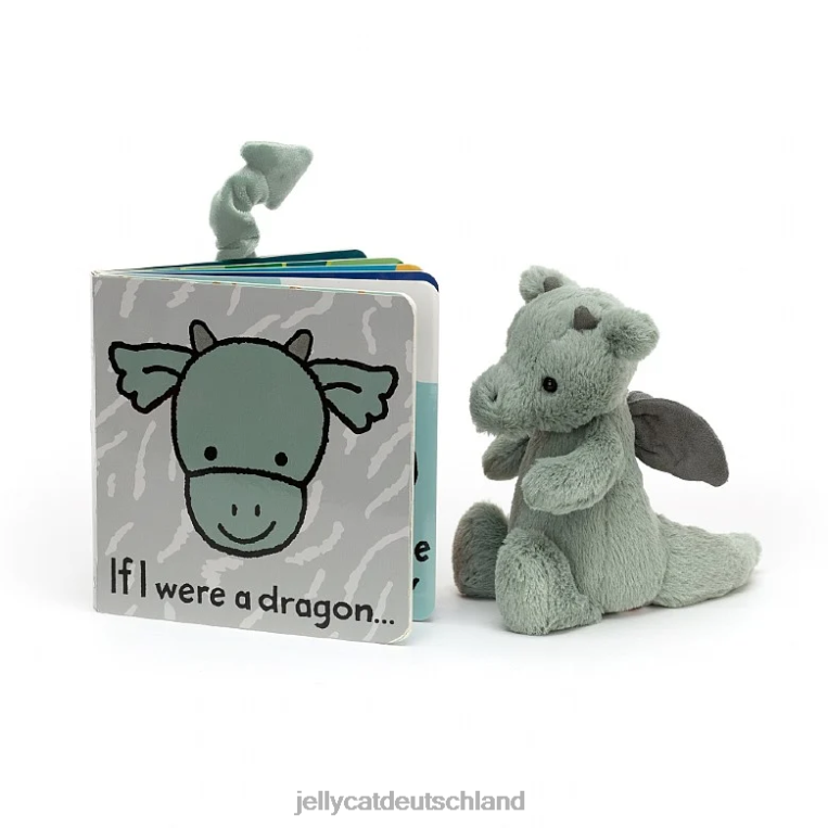 Jellycat Wenn ich ein Drachenbuch und ein schüchterner Drache grün wäre Buch Z8424808