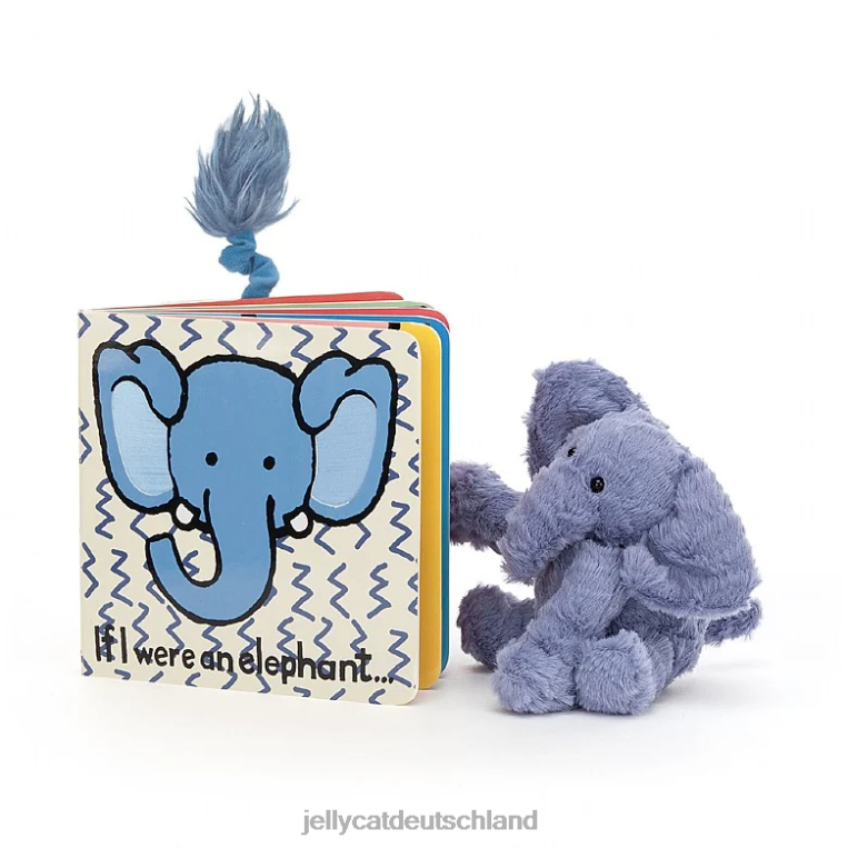 Jellycat Wenn ich ein Elefantenbuch wäre und Elefantenblau fuddlewuddle Buch Z8424745
