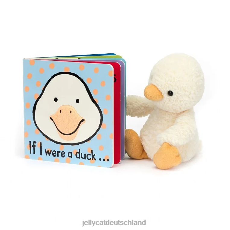 Jellycat Wenn ich ein Entenbuch und eine mehrfarbige Tumbletuft-Ente wäre Buch Z8424807