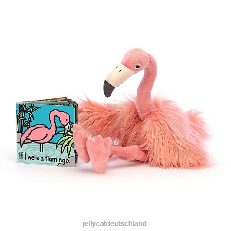 Jellycat Wenn ich ein Flamingo-Buch und ein mehrfarbiger Rosario-Flamingo wäre Buch Z8424797