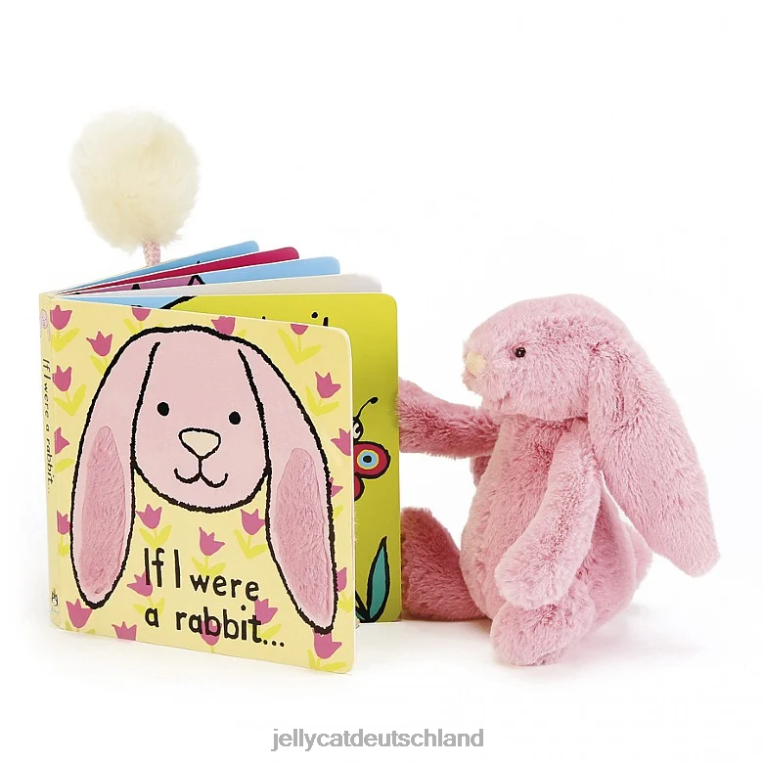 Jellycat Wenn ich ein Hasenbuch und ein schüchterner Tulpenhase in Rosa wäre Buch Z8424705