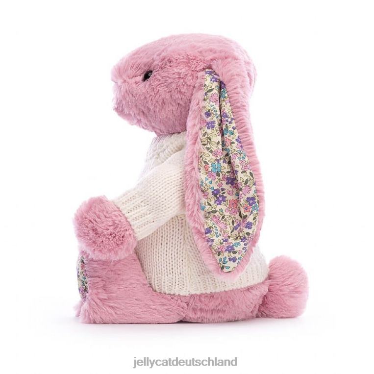 Jellycat Blütentulpenhase mit personalisiertem cremefarbenen Pullover rosa Spielzeug Z8424298