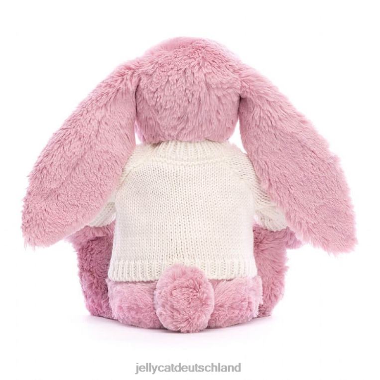 Jellycat Blütentulpenhase mit personalisiertem cremefarbenen Pullover rosa Spielzeug Z8424298