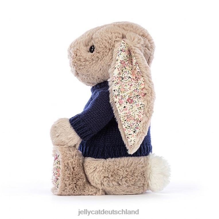 Jellycat Blossom Bea Bunny mit personalisiertem marineblauem Pullover in Beige Spielzeug Z8424480