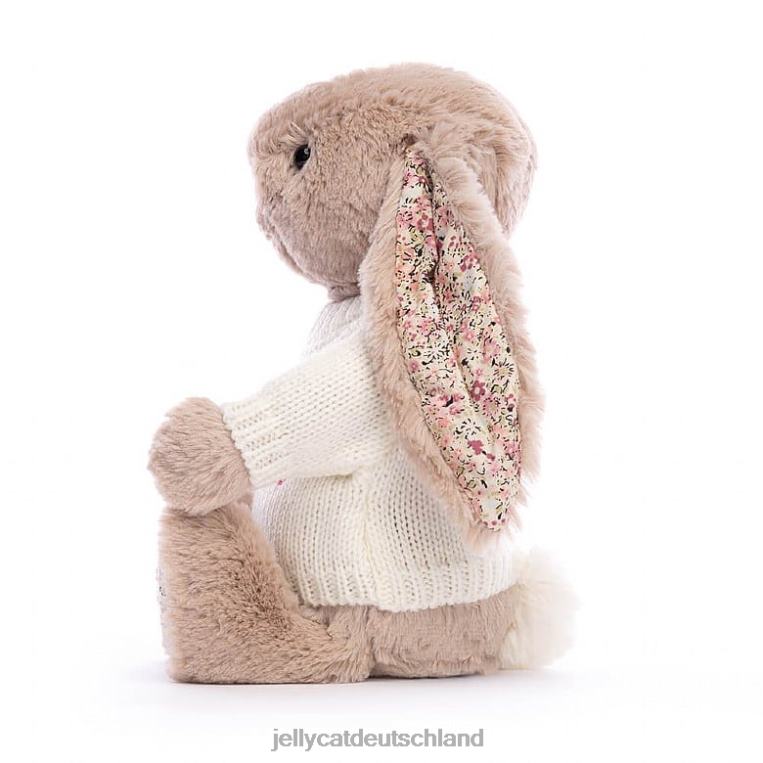 Jellycat Blossom Bea Hase mit personalisiertem cremefarbenen Pullover in Beige Spielzeug Z8424160