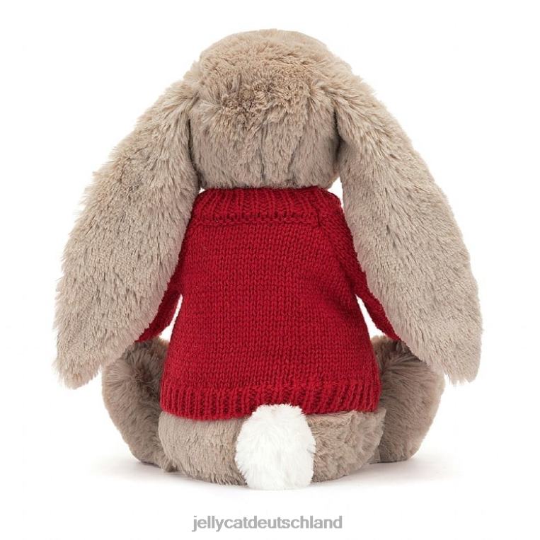 Jellycat Blossom Bea Hase mit personalisiertem roten Pullover beige Spielzeug Z8424334