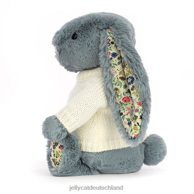 Jellycat Blossom Dusky mit personalisiertem cremefarbenen Pullover in Blau Spielzeug Z8424331