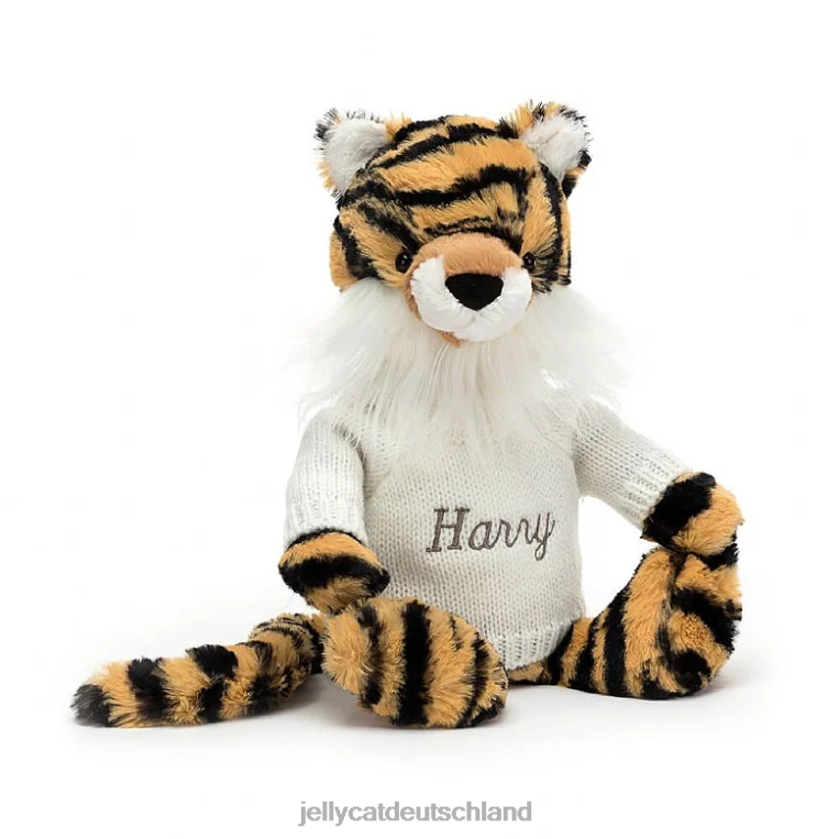 Jellycat Schüchterner Tiger mit personalisiertem cremefarbenem Pullover, mehrfarbig Spielzeug Z8424327