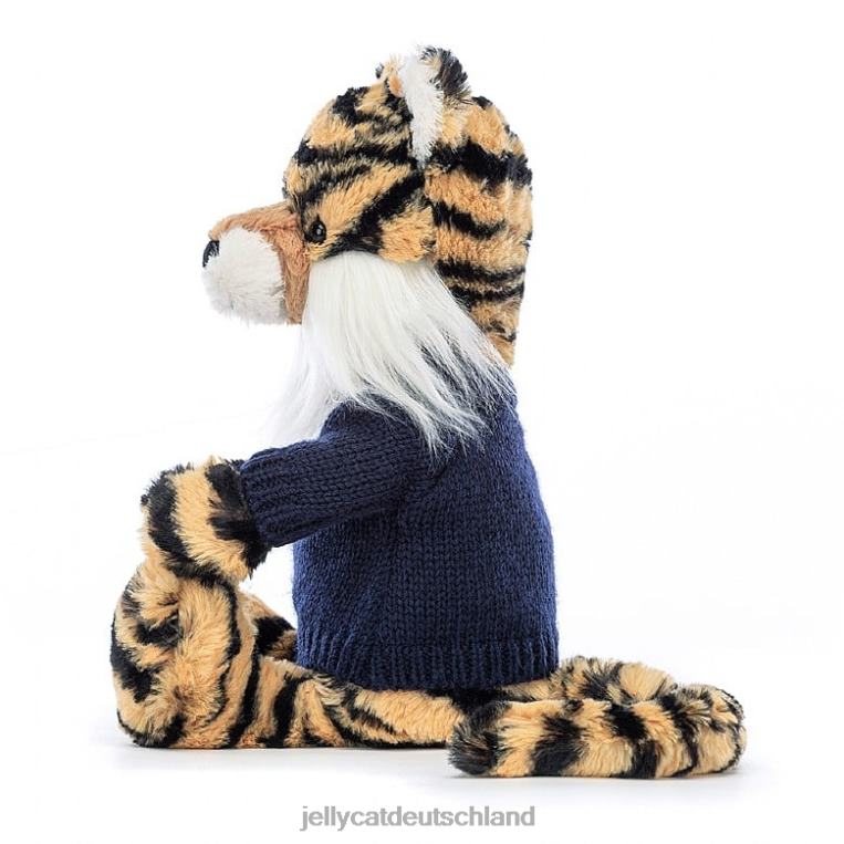 Jellycat Schüchterner Tiger mit personalisiertem marineblauem Pullover, mehrfarbig Spielzeug Z8424269