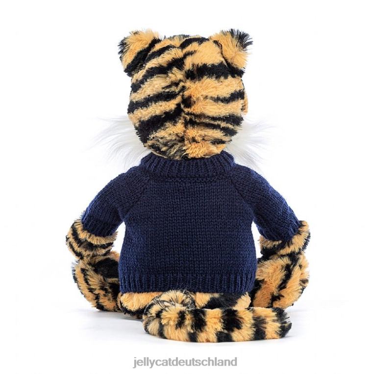 Jellycat Schüchterner Tiger mit personalisiertem marineblauem Pullover, mehrfarbig Spielzeug Z8424269