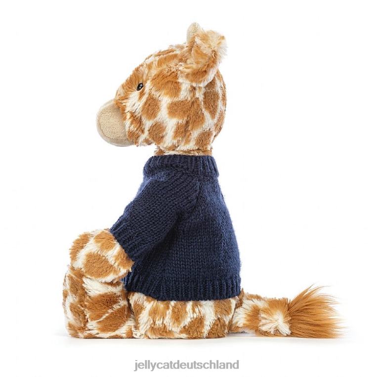 Jellycat schüchterne Giraffe mit personalisiertem marineblauem Pullover in Orange Spielzeug Z8424283