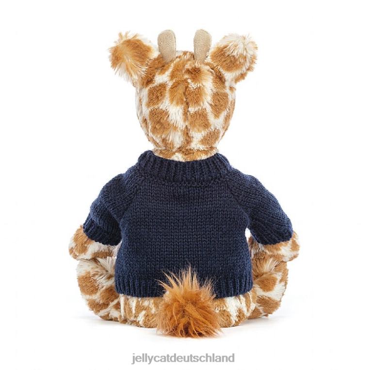 Jellycat schüchterne Giraffe mit personalisiertem marineblauem Pullover in Orange Spielzeug Z8424283