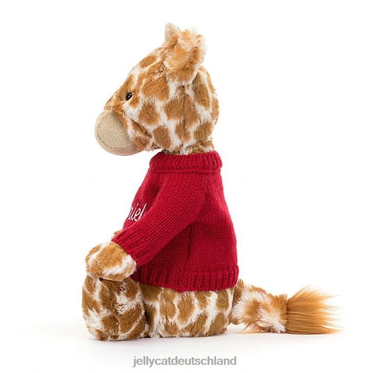 Jellycat schüchterne Giraffe mit personalisiertem roten Pullover in Orange Spielzeug Z8424224