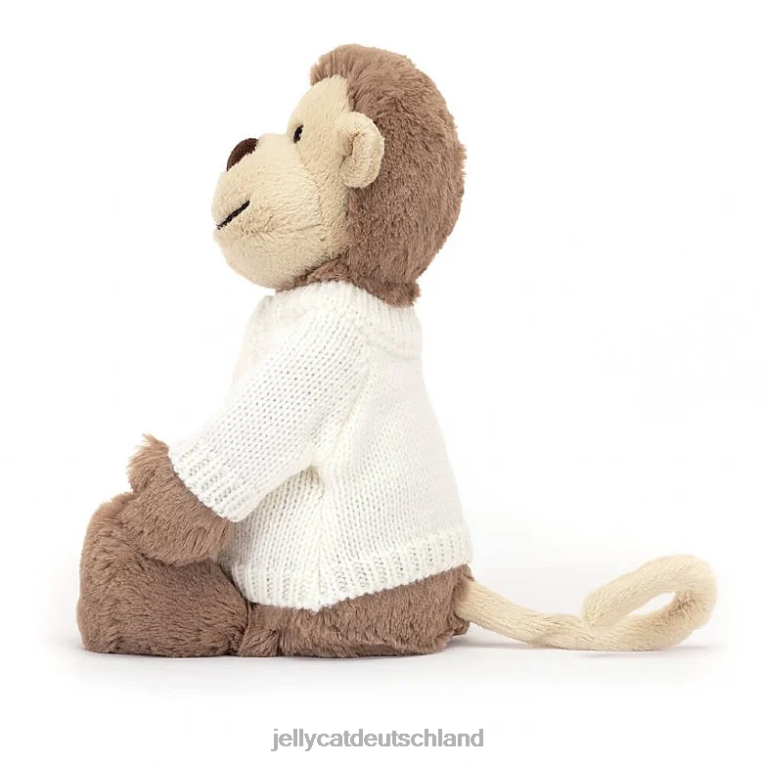Jellycat schüchterner Affe mit personalisiertem cremefarbenen Pullover braun Spielzeug Z8424191