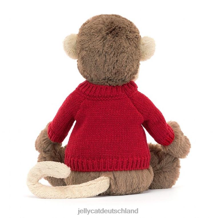 Jellycat schüchterner Affe mit personalisiertem roten Pullover braun Spielzeug Z8424189