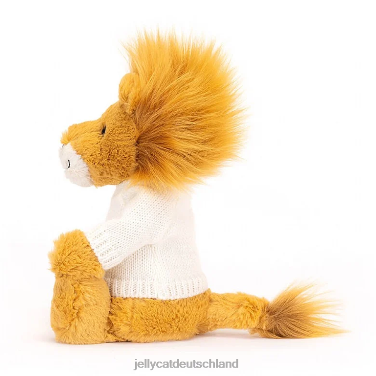Jellycat schüchterner Löwe mit personalisiertem cremefarbenen Pullover in Gelb Spielzeug Z8424539
