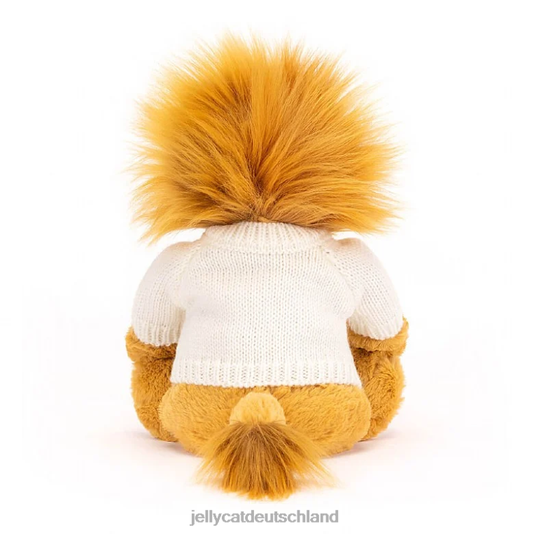 Jellycat schüchterner Löwe mit personalisiertem cremefarbenen Pullover in Gelb Spielzeug Z8424539
