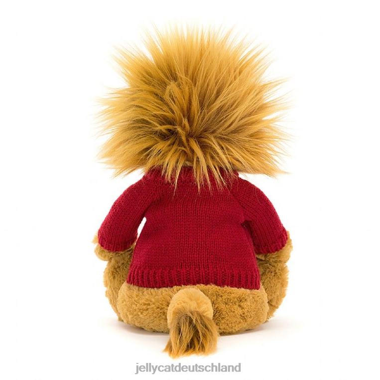 Jellycat schüchterner Löwe mit personalisiertem rotem Pullovergelb Spielzeug Z8424546