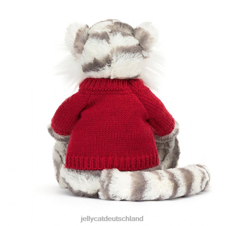 Jellycat schüchterner Schneetiger mit personalisiertem roten Pullover in Grau und Weiß Spielzeug Z8424581