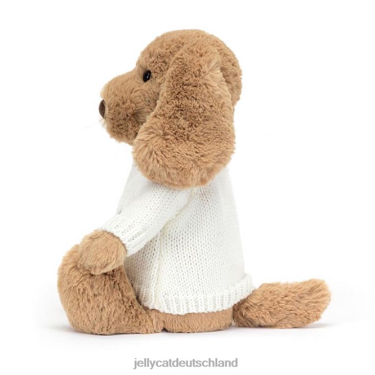 Jellycat schüchterner Toffee-Welpe mit personalisiertem cremefarbenen Pullover in Beige Spielzeug Z8424135