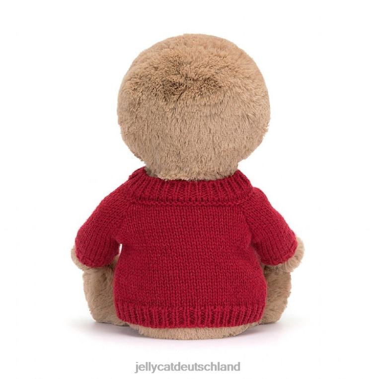 Jellycat schüchternes Faultier mit personalisiertem roten Pullover in Bräune Spielzeug Z8424205
