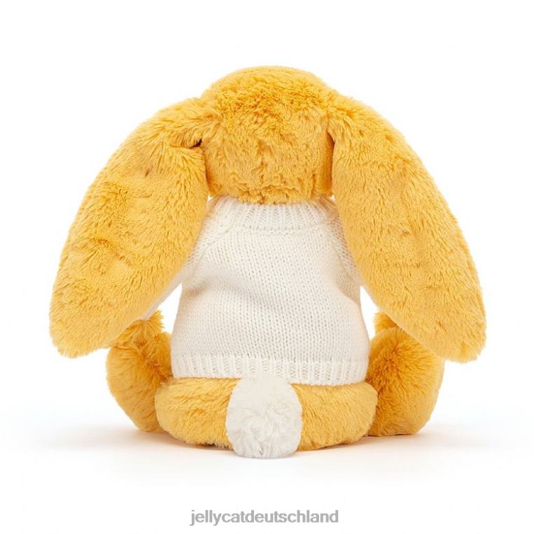 Jellycat schüchterner Hase mit personalisiertem cremefarbenen Pullover Sunshine Spielzeug Z8424483