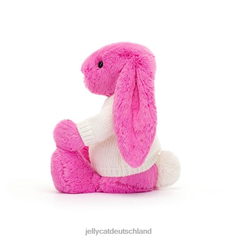 Jellycat schüchterner Hase mit personalisiertem cremefarbenen Pullover in Pink Spielzeug Z8424216