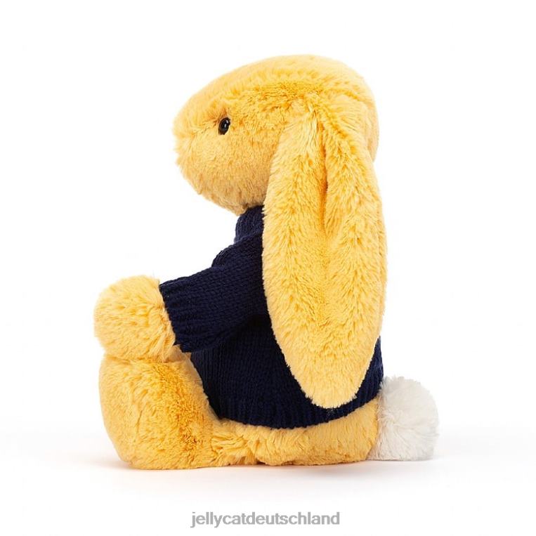 Jellycat schüchterner Hase mit personalisiertem marineblauem Pullover Sunshine Spielzeug Z8424390