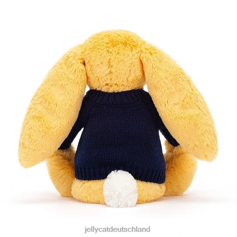 Jellycat schüchterner Hase mit personalisiertem marineblauem Pullover Sunshine Spielzeug Z8424390