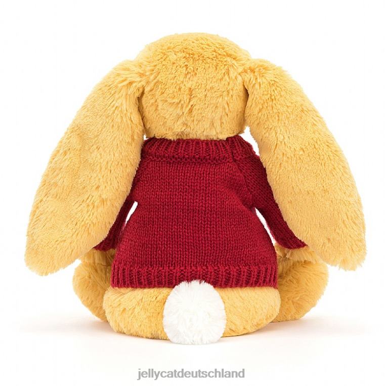 Jellycat schüchterner Hase mit personalisiertem roten Pullover Sonnenschein Spielzeug Z8424332