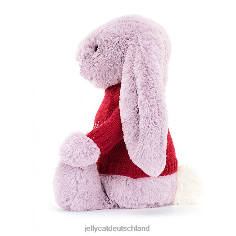 Jellycat schüchterner Hase mit personalisiertem roten Pullover flieder Spielzeug Z8424300