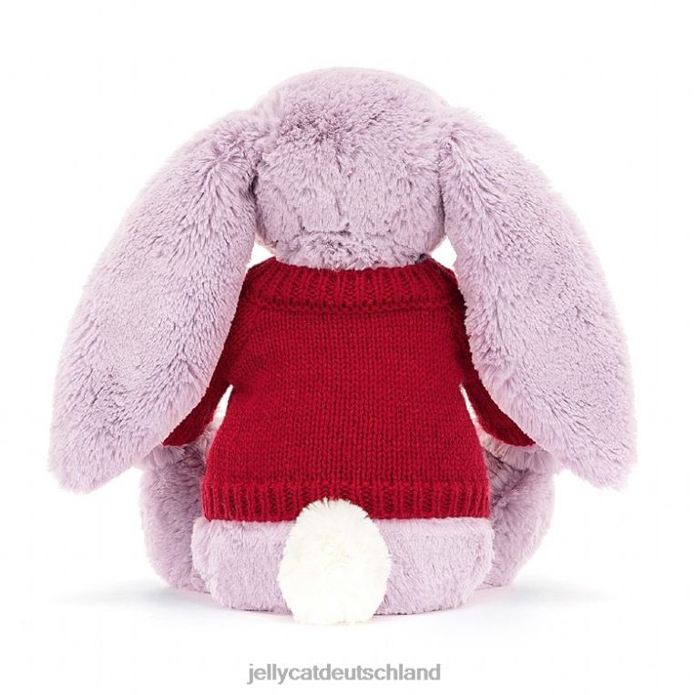 Jellycat schüchterner Hase mit personalisiertem roten Pullover flieder Spielzeug Z8424300