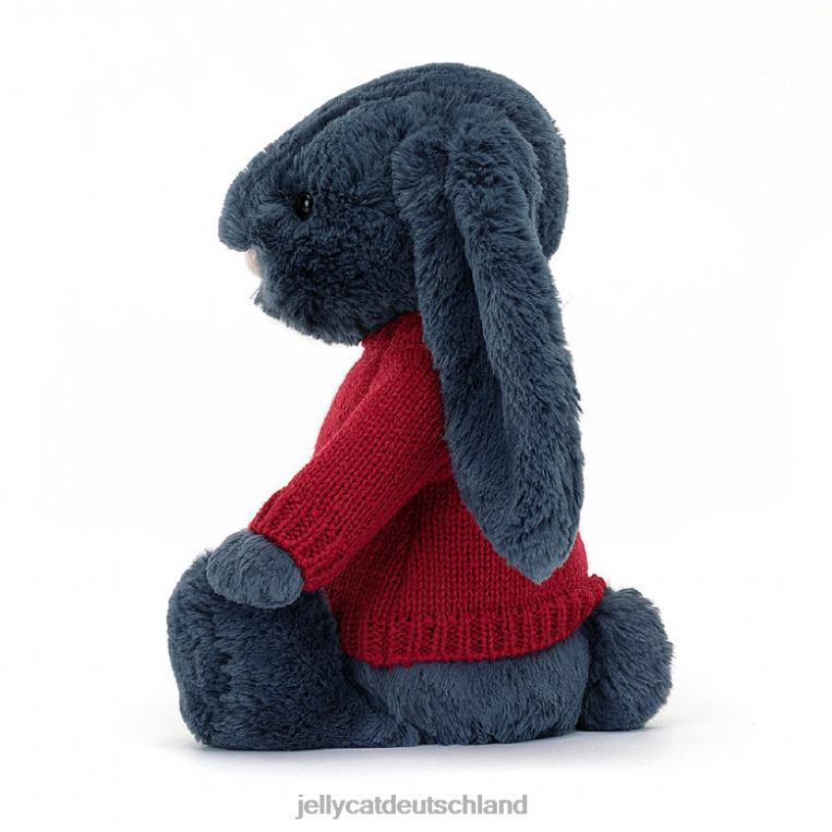 Jellycat schüchterner Hase mit personalisiertem roten Pullover in Marineblau Spielzeug Z8424374