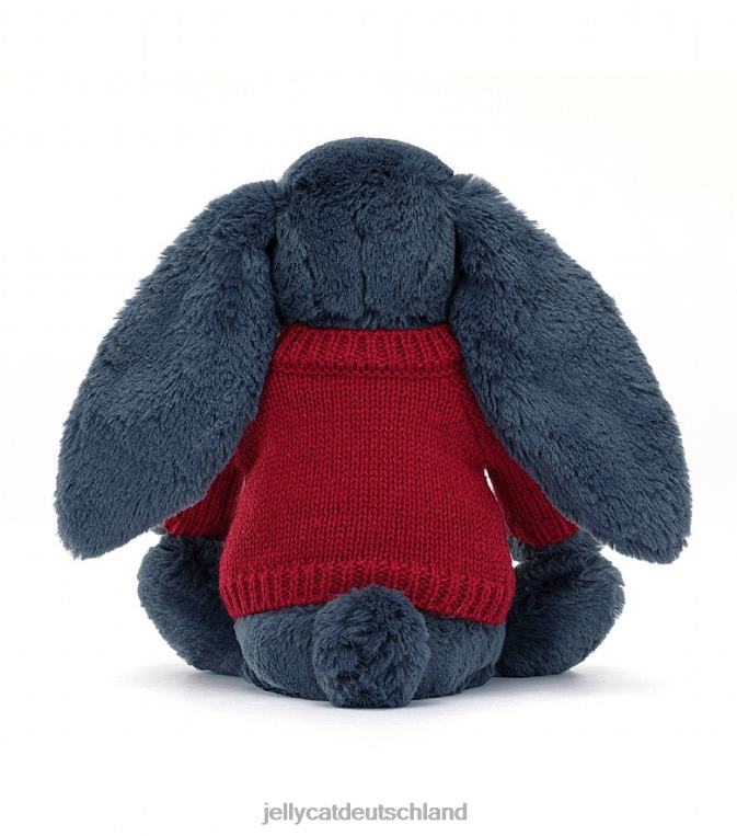 Jellycat schüchterner Hase mit personalisiertem roten Pullover in Marineblau Spielzeug Z8424374