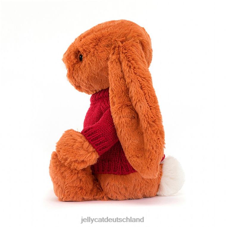 Jellycat schüchterner Mandarinenhase mit personalisiertem roten Pullover in Orange Spielzeug Z8424509
