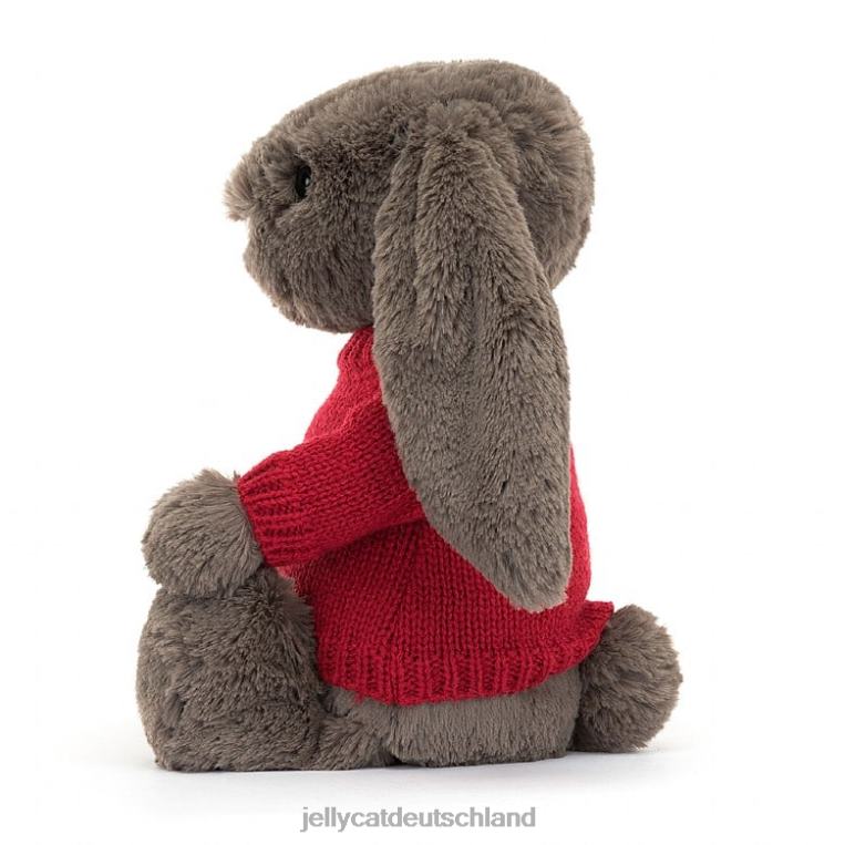 Jellycat schüchterner Trüffelhase mit personalisiertem roten Pullover braun Spielzeug Z8424270