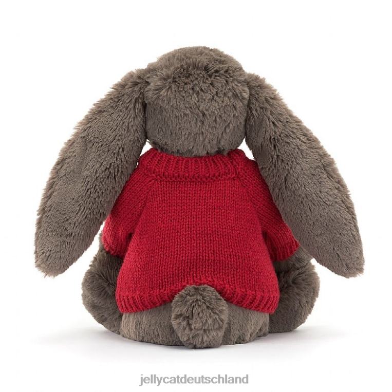 Jellycat schüchterner Trüffelhase mit personalisiertem roten Pullover braun Spielzeug Z8424270