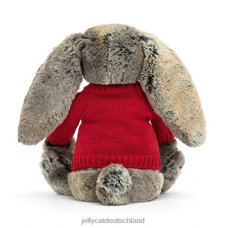Jellycat schüchterner Waldkaninchenhase mit personalisiertem roten Pullover in Grau Spielzeug Z8424414