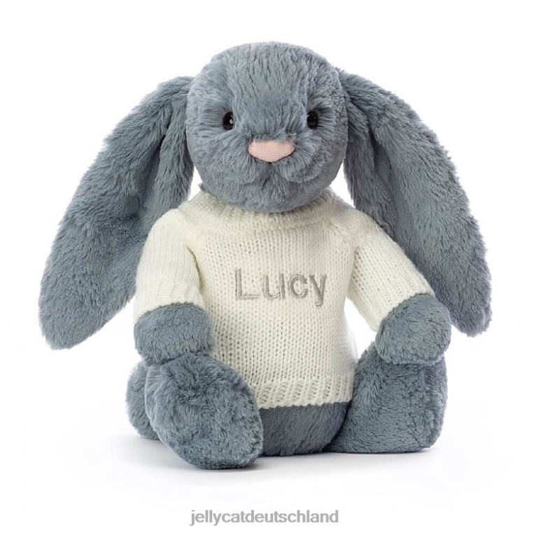 Jellycat schüchterner düsterer Hase mit personalisiertem cremefarbenen Pullover in Blau Spielzeug Z8424266