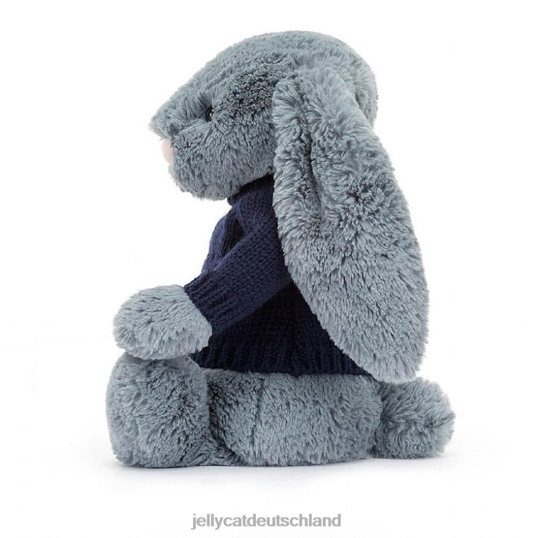 Jellycat schüchterner düsterer Hase mit personalisiertem marineblauem Pullover Spielzeug Z8424244