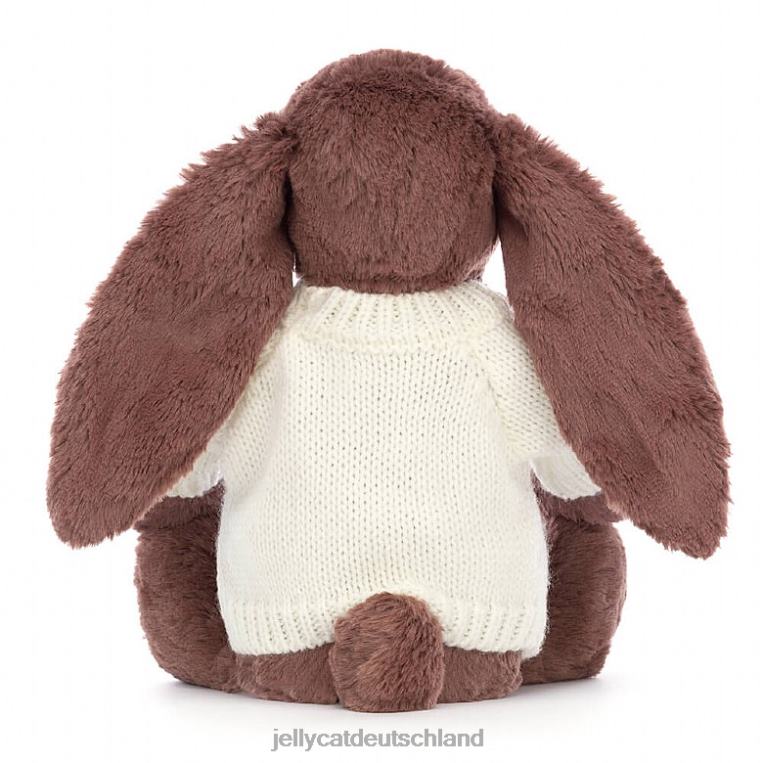 Jellycat schüchternes Fudge-Häschen mit personalisiertem Sahnepullover aus Schokolade Spielzeug Z8424513