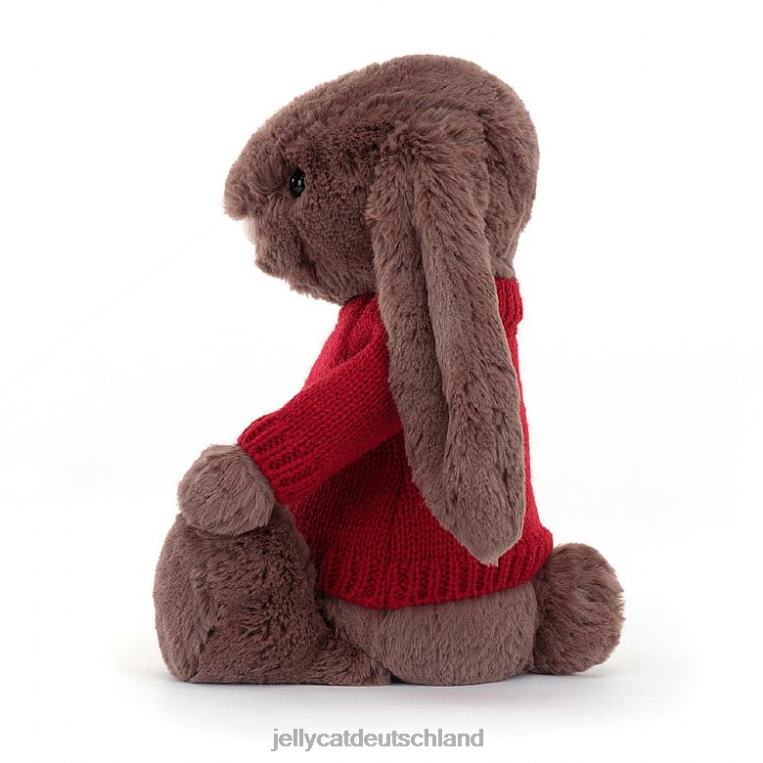Jellycat schüchternes Fudge-Häschen mit personalisiertem roten Pullover aus Schokolade Spielzeug Z8424511